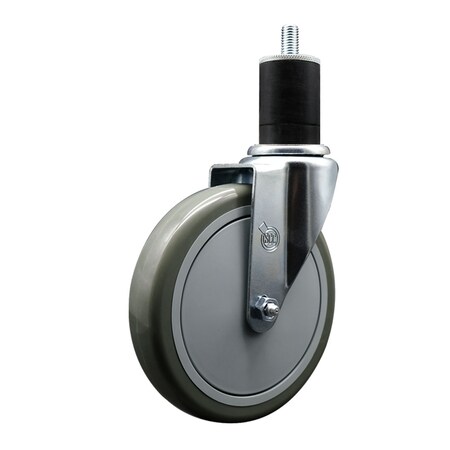 Service Caster 6'' Gray Poly Wheel Swivel 1-3/4'' Expanding Stem Caster SCC-EX20S614-PPUB-134